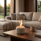 Smoke-Free Table Fireplace for Indoor and Outdoor Use - Modern Design with Glass and Metal