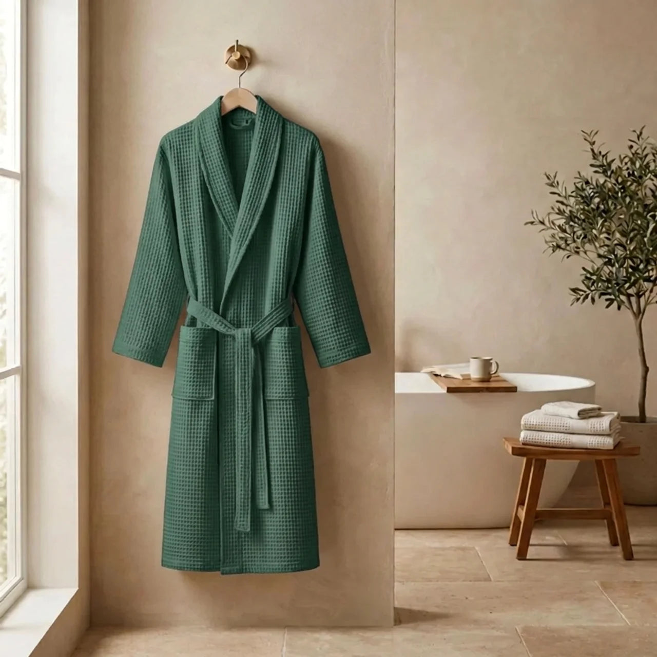 Soft Cotton Bathrobe for Comfort and Relaxation at Home
