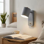 Nordic Wall-Mounted Adjustable Lamp with Integrated Switch for Bedroom and Study