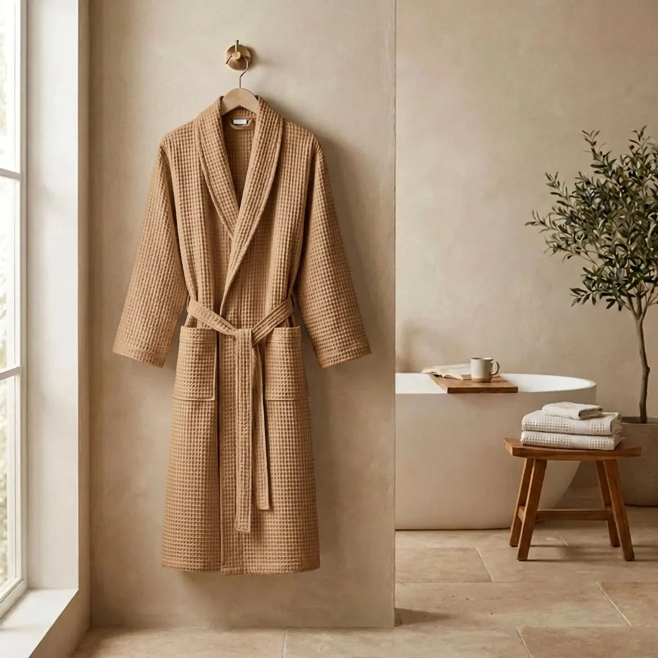 Soft Cotton Bathrobe for Comfort and Relaxation at Home