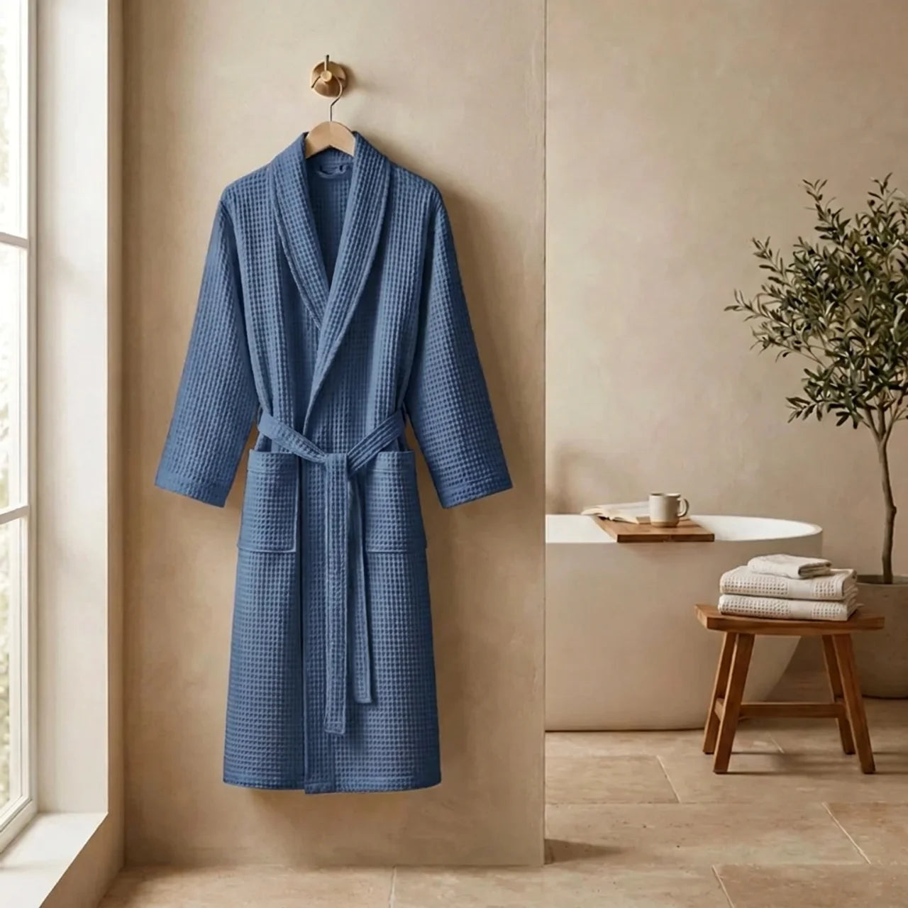 Soft Cotton Bathrobe for Comfort and Relaxation at Home