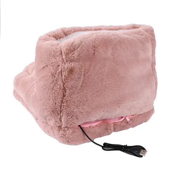USB Heated Electric Foot Warmer with Plush Lining for Desk and Indoor Use