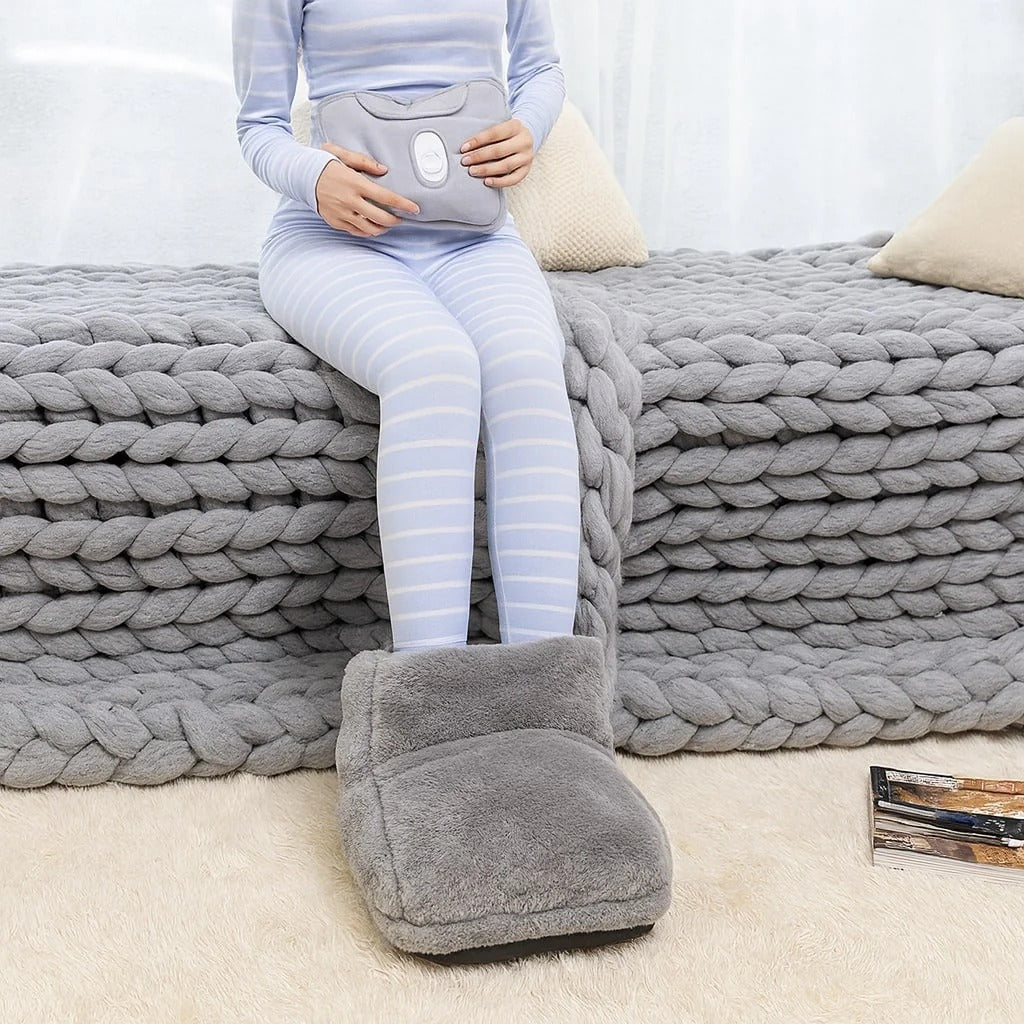 USB Heated Electric Foot Warmer with Plush Lining for Desk and Indoor Use