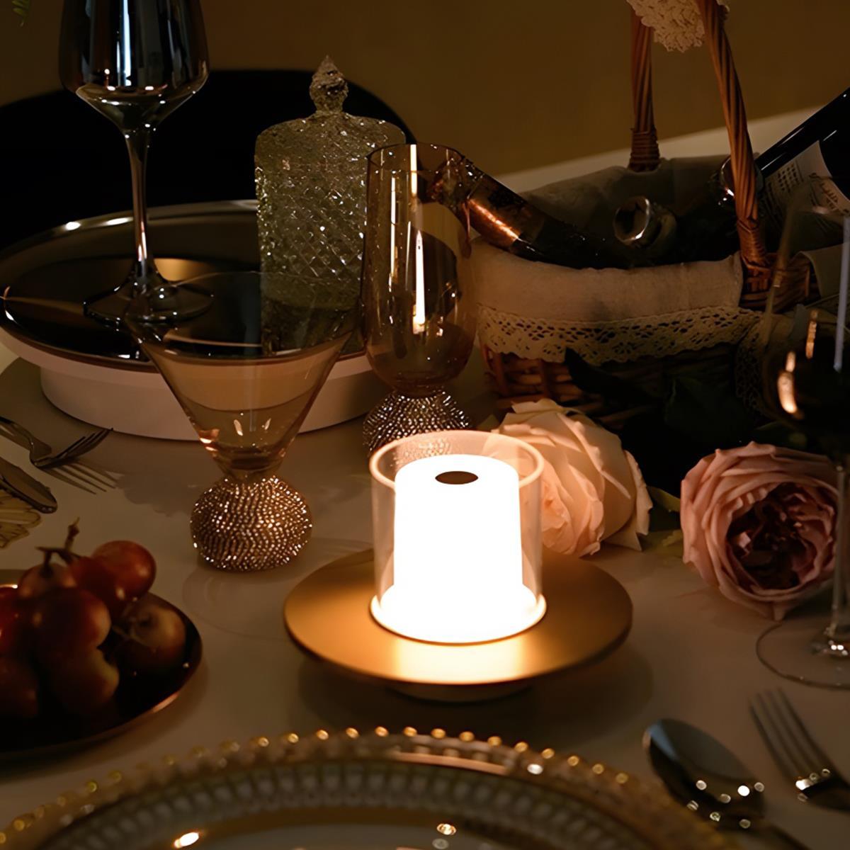 Rechargeable LED Touch Sensitive Table Lamp with Dimmable Warm Light for Modern Living Spaces