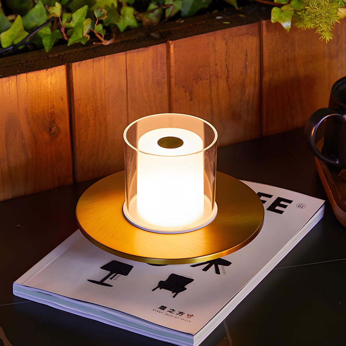 Rechargeable LED Touch Sensitive Table Lamp with Dimmable Warm Light for Modern Living Spaces