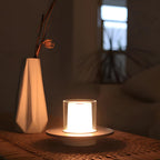 Rechargeable LED Touch Sensitive Table Lamp with Dimmable Warm Light for Modern Living Spaces