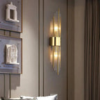 Art Deco Crystal LED Wall Sconce with Stainless Steel Frame for Hallway Bedroom and Living Room