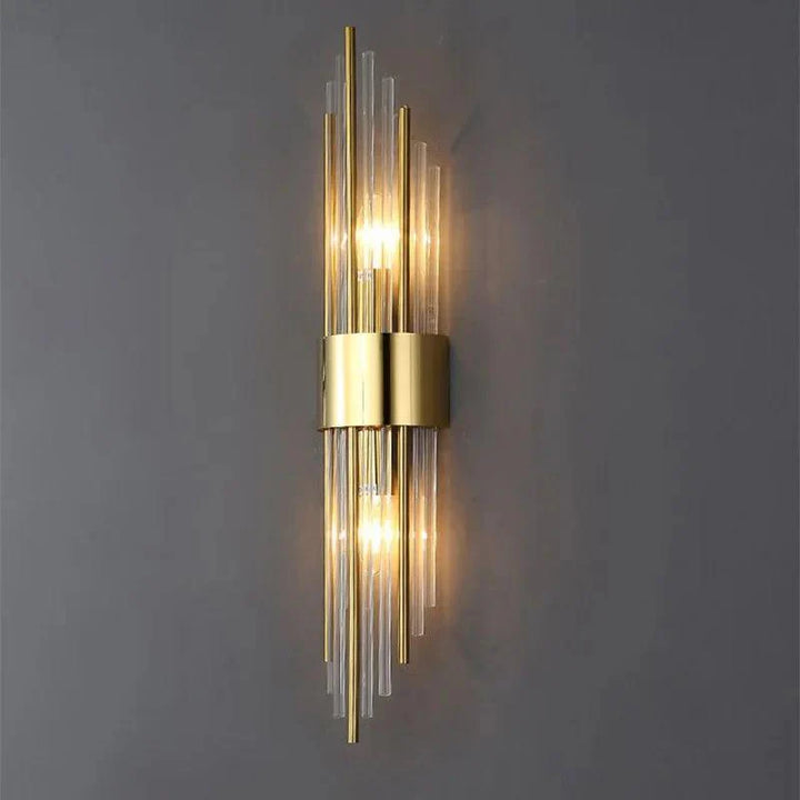 Art Deco Crystal LED Wall Sconce with Stainless Steel Frame for Hallway Bedroom and Living Room