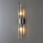 Art Deco Crystal LED Wall Sconce with Stainless Steel Frame for Hallway Bedroom and Living Room
