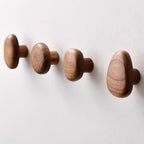 Natural Wood Wall Hooks with Organic Shape for Entryway or Bathroom
