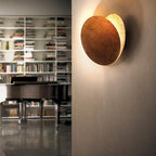 Modern LED Wall Sconce with Moon-Inspired Halo Light for Bedroom, Hallway and Living Room