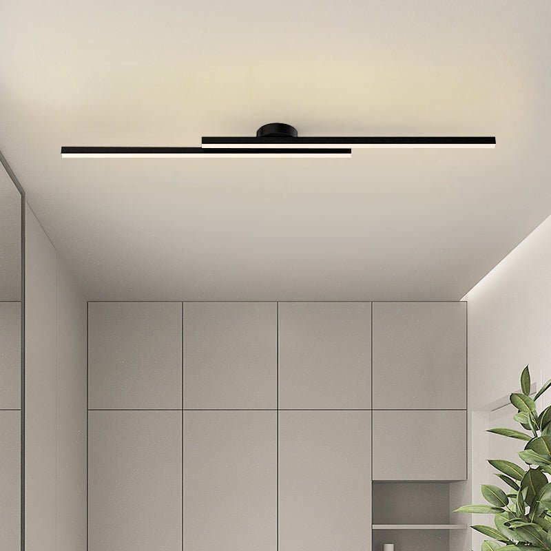 Modern Linear LED Semi-Flush Ceiling Light for Kitchen, Hallway and Home Office
