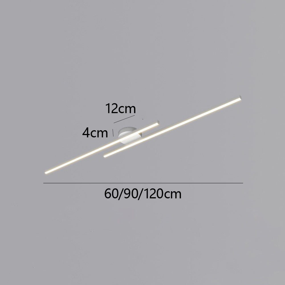 Modern Linear LED Semi-Flush Ceiling Light for Kitchen, Hallway and Home Office
