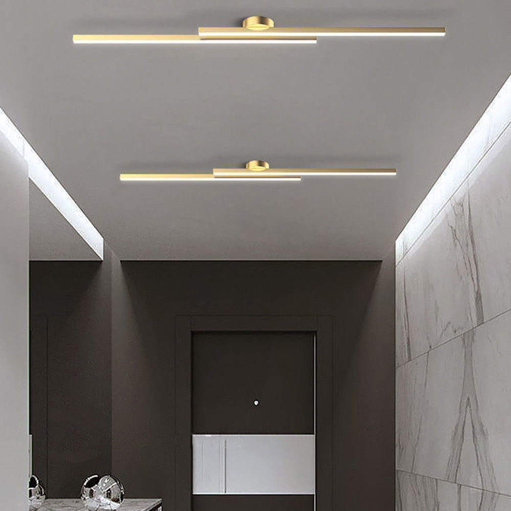 Modern Linear LED Semi-Flush Ceiling Light for Kitchen, Hallway and Home Office