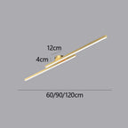 Modern Linear LED Semi-Flush Ceiling Light for Kitchen, Hallway and Home Office