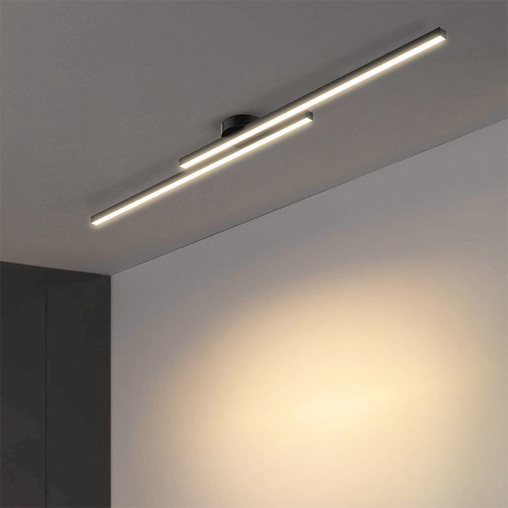 Modern Linear LED Semi-Flush Ceiling Light for Kitchen, Hallway and Home Office