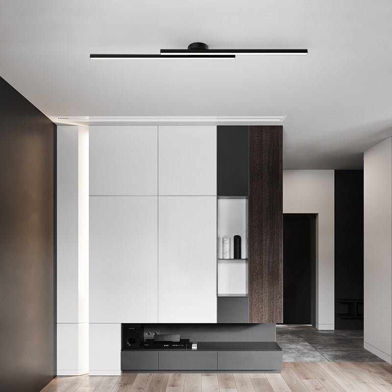 Modern Linear LED Semi-Flush Ceiling Light for Kitchen, Hallway and Home Office