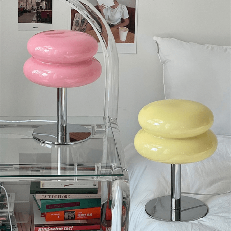 Modern Glass Table Lamp with Chrome Base for Bedroom and Living Room - Sofitte