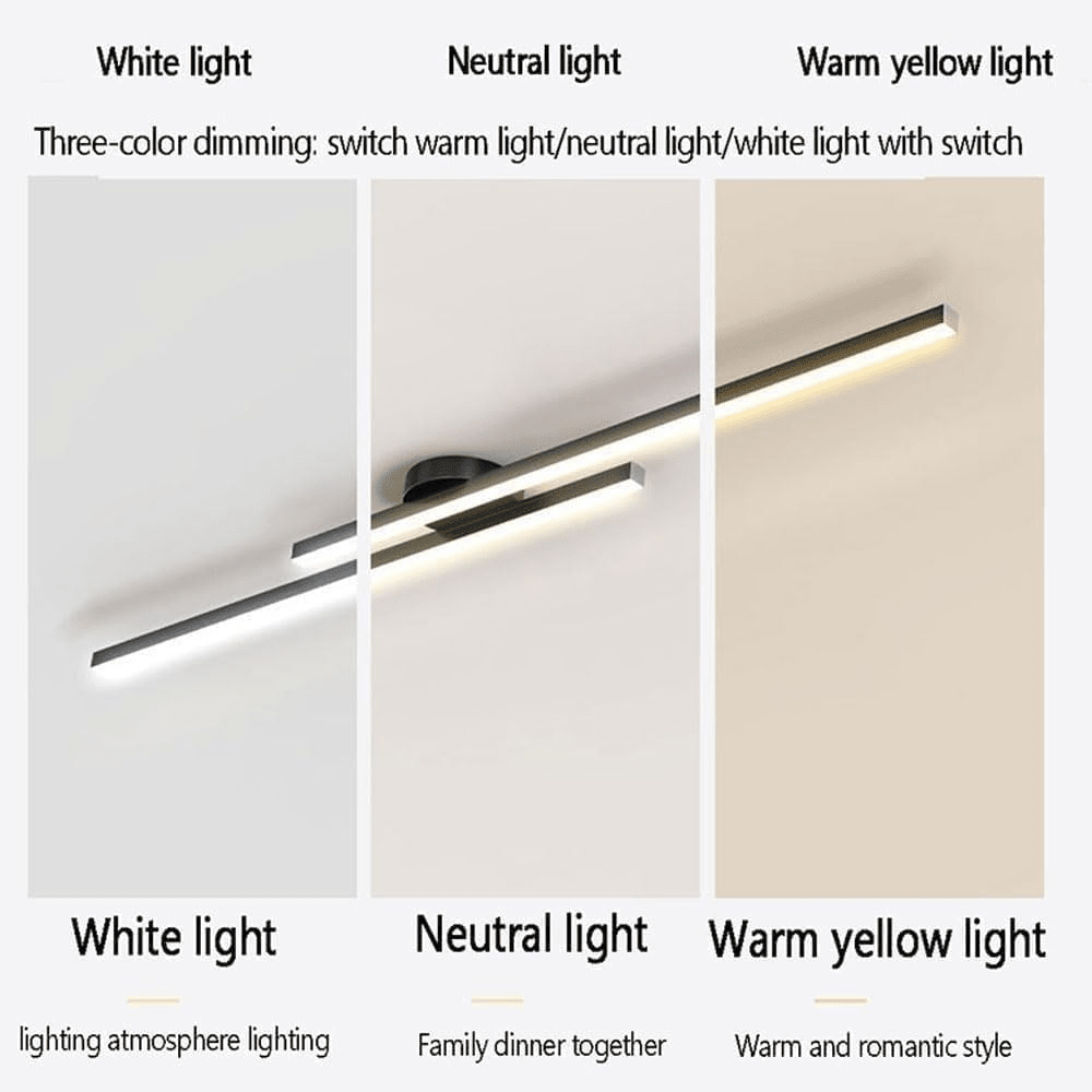 Modern Linear LED Semi-Flush Ceiling Light for Kitchen, Hallway and Home Office - Sofitte
