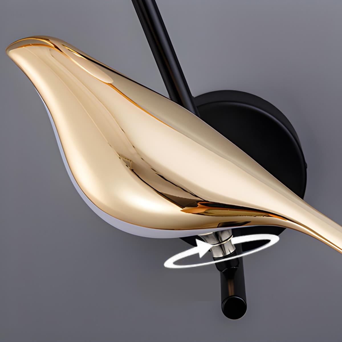 Modern Magpie Bird LED Table Lamp with Adjustable 360-Degree Head for Indoor Use