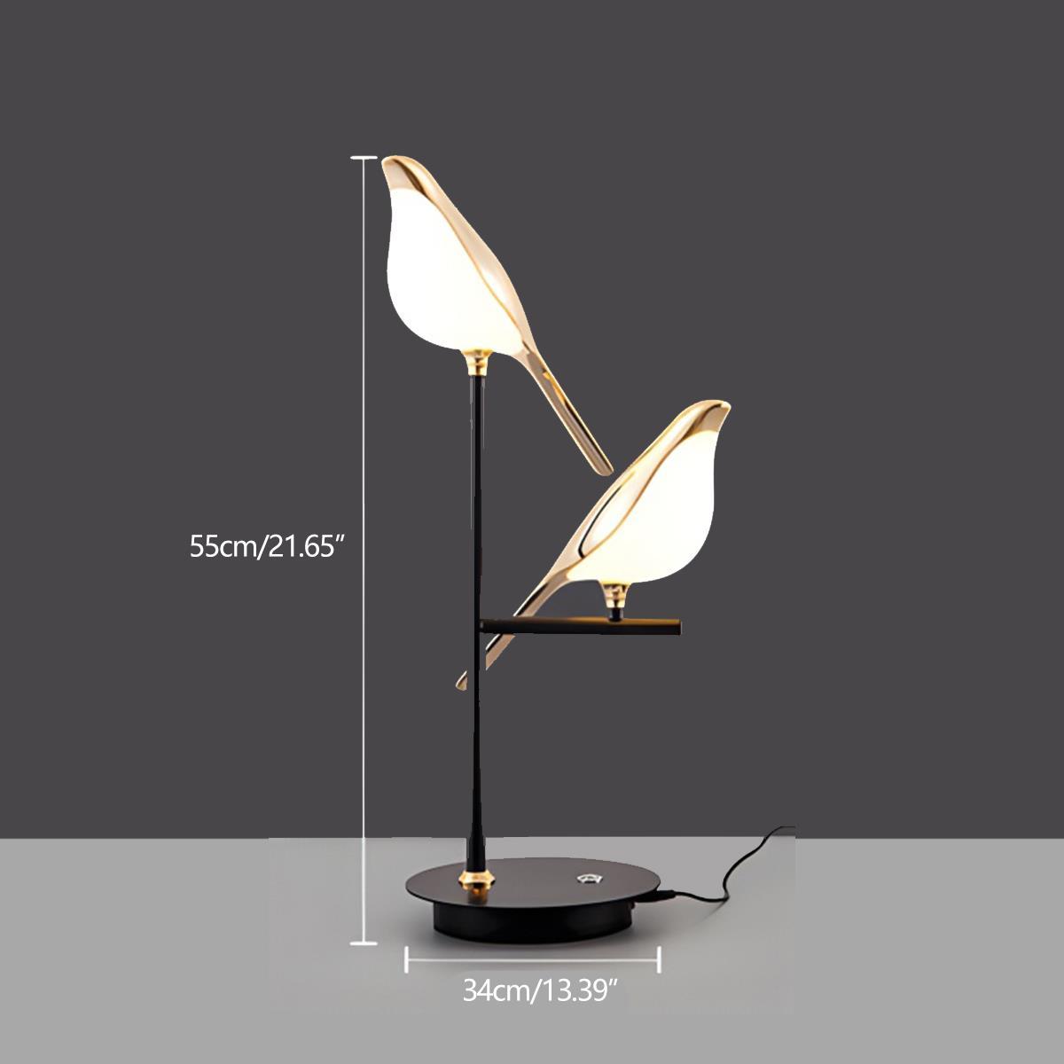 Modern Magpie Bird LED Table Lamp with Adjustable 360-Degree Head for Indoor Use - Sofitte