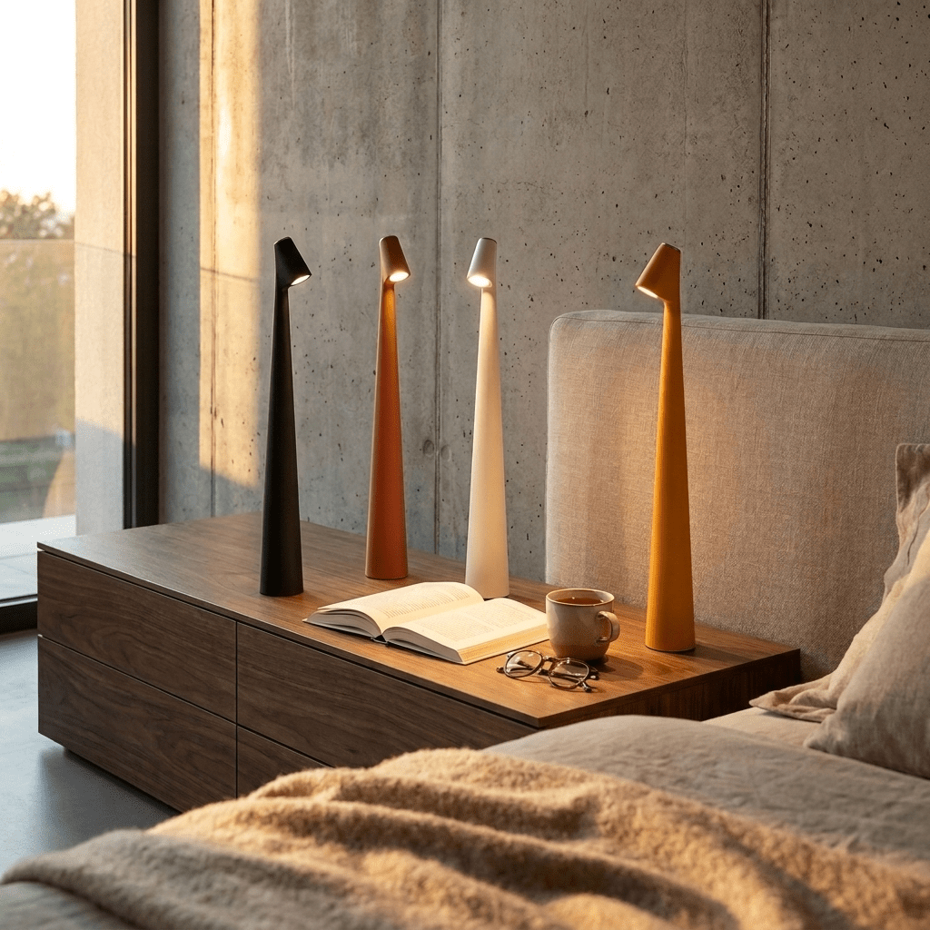 Modern Rechargeable LED Table Lamp with Adjustable Reading Light for Bedside and Desk - Sofitte