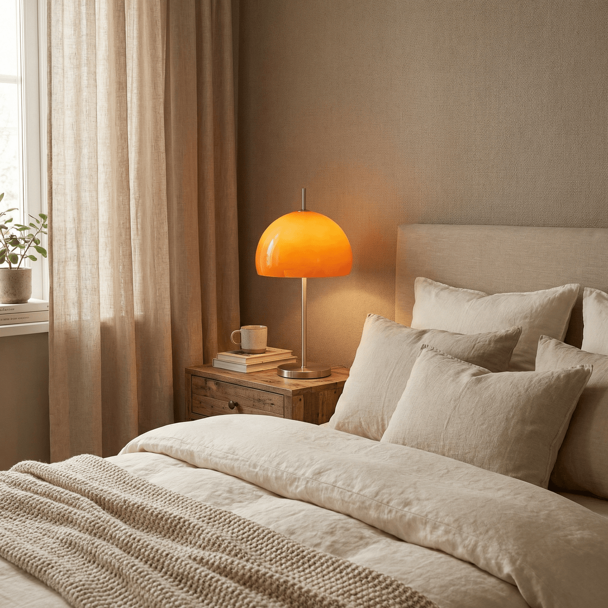Mushroom Table Lamp for Bedroom and Living Room - Retro Dome Design with Soft Ambient Glow - Sofitte