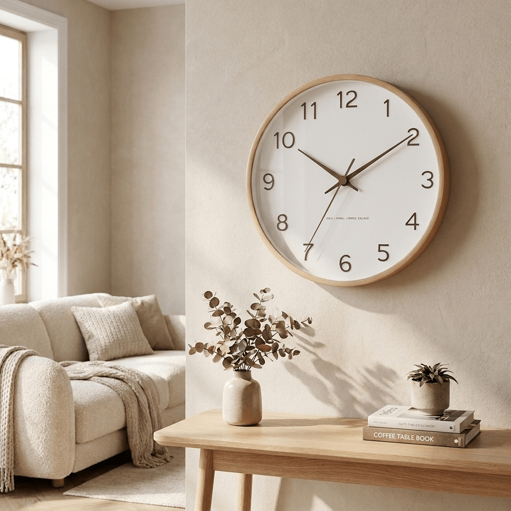 Nordic Wooden Wall Clock with Quartz Movement for Living Room and Bedroom - Sofitte
