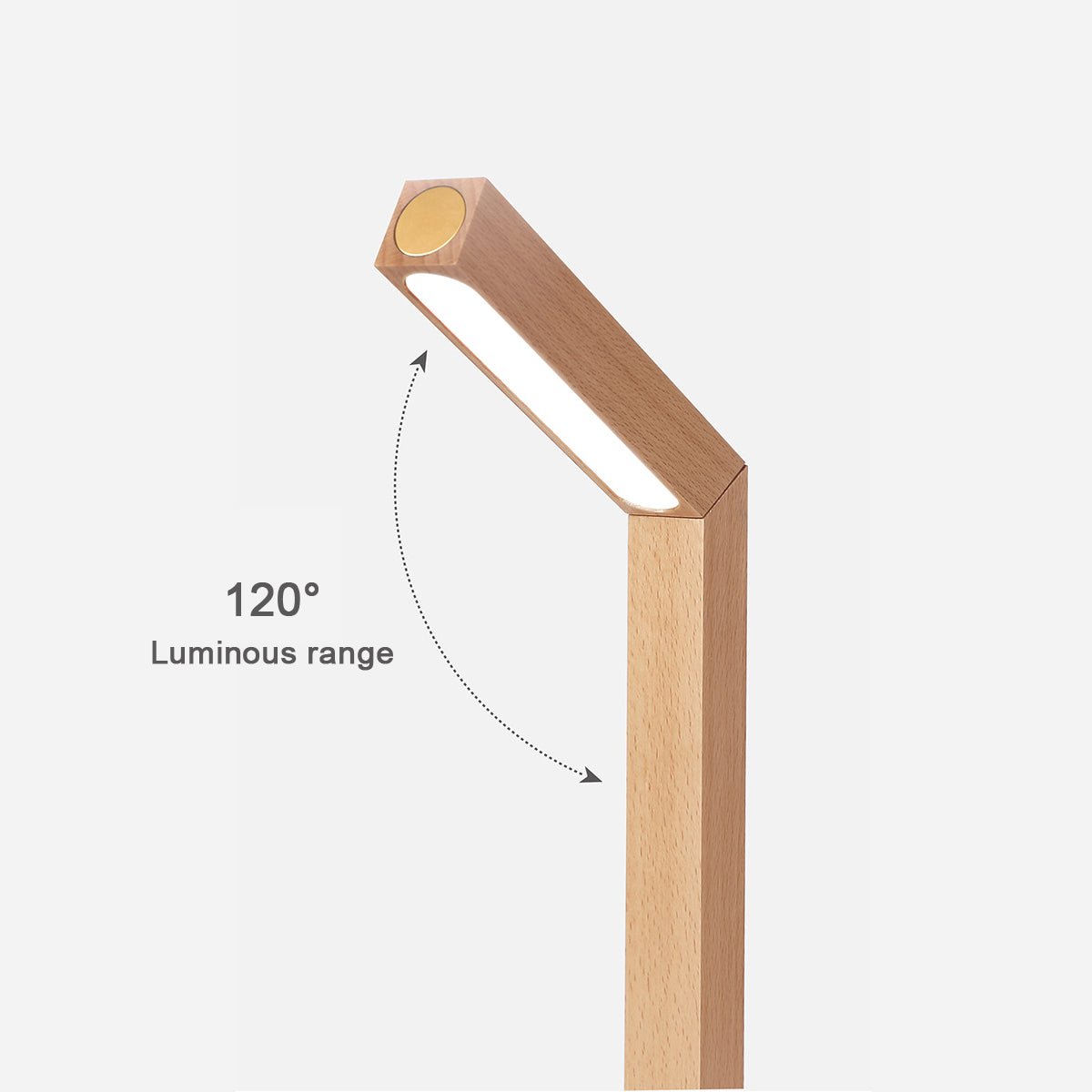 Dimmable LED Walnut Wood Table Lamp for Bedroom and Living Room