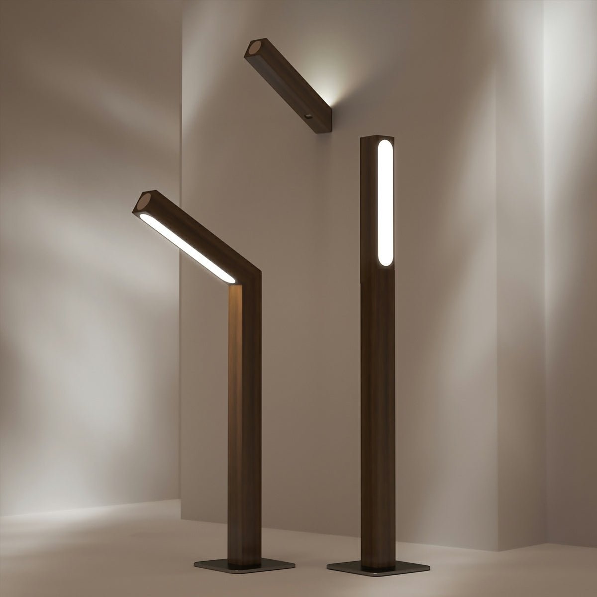 Dimmable LED Walnut Wood Table Lamp for Bedroom and Living Room