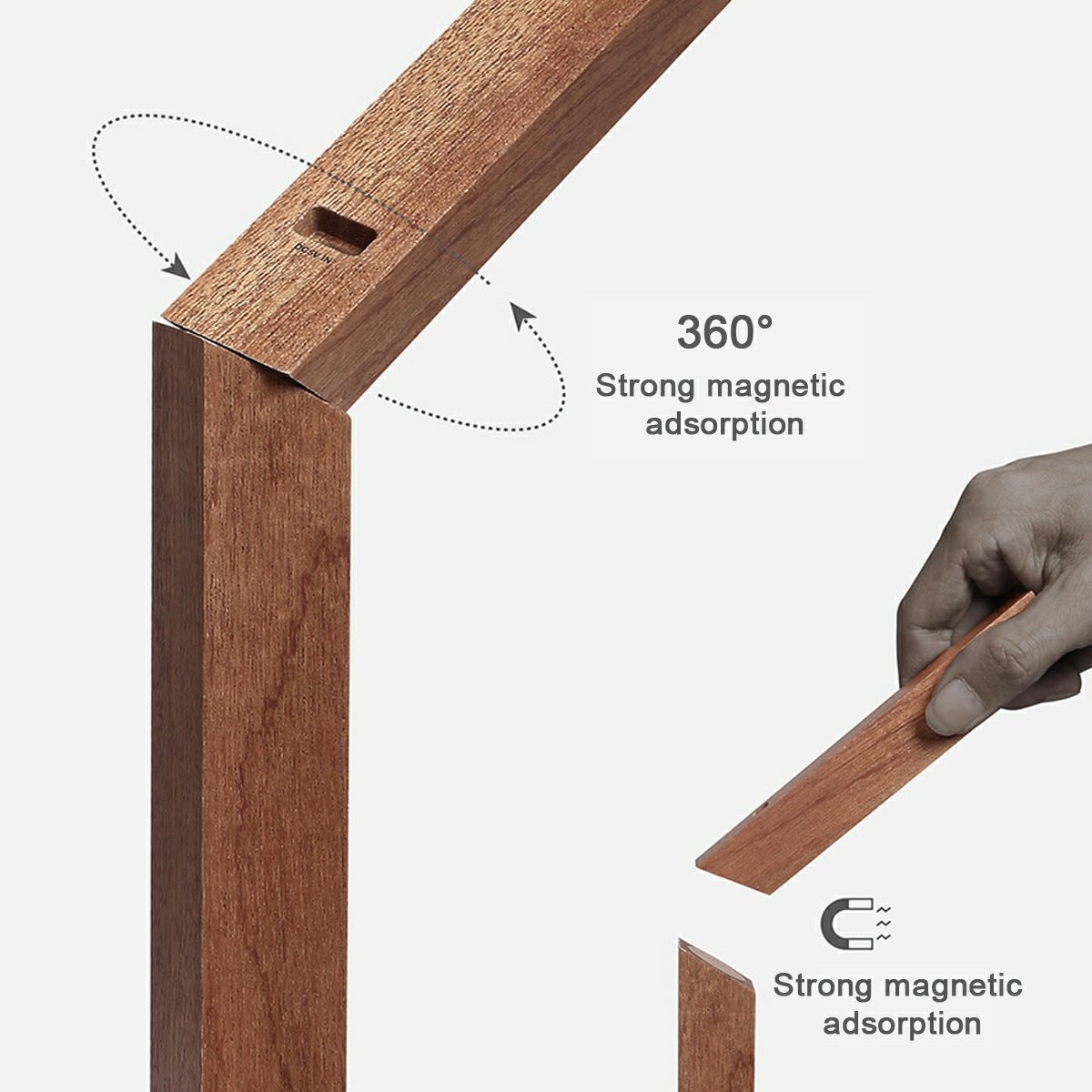 Dimmable LED Walnut Wood Table Lamp for Bedroom and Living Room