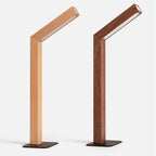 Dimmable LED Walnut Wood Table Lamp for Bedroom and Living Room