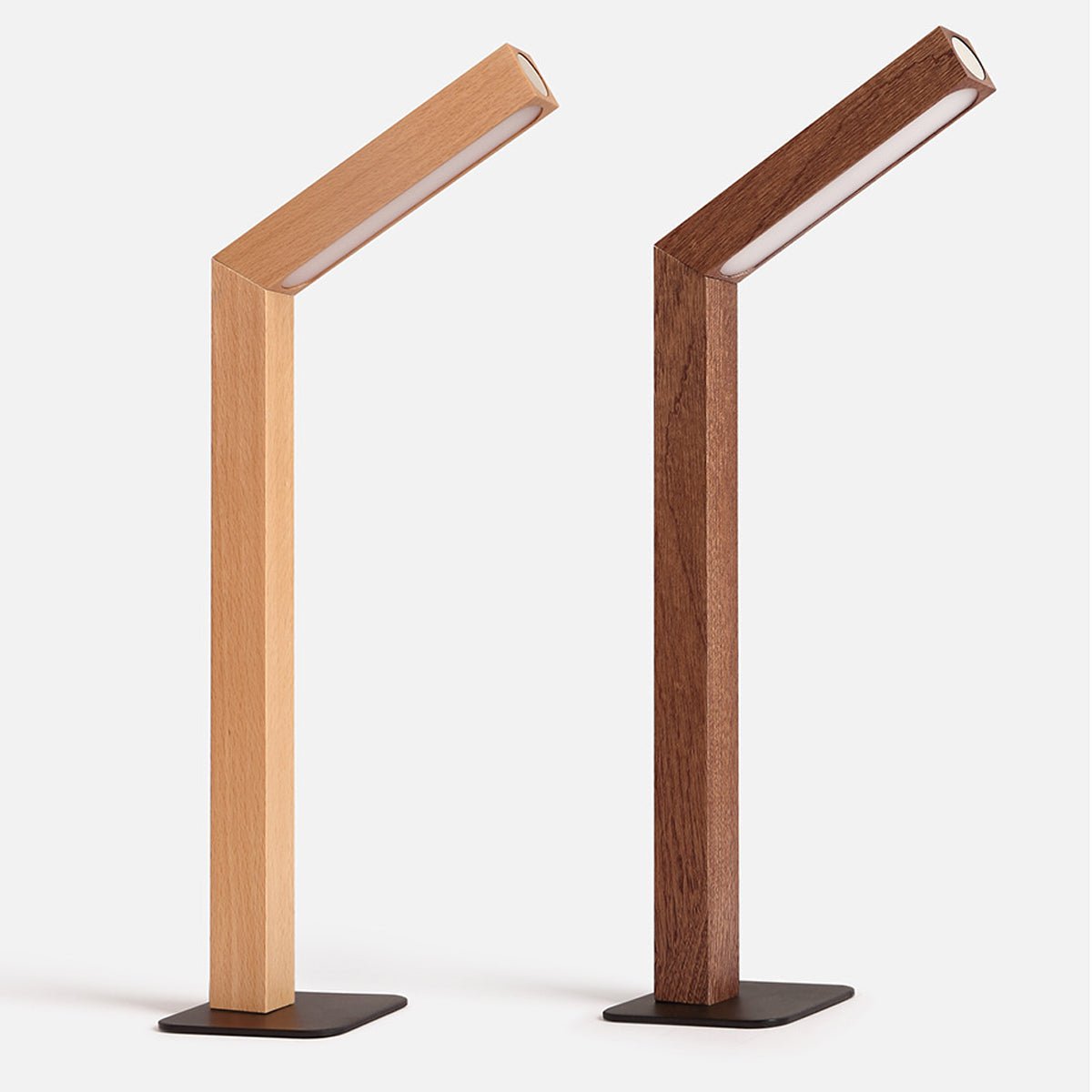 Dimmable LED Walnut Wood Table Lamp for Bedroom and Living Room