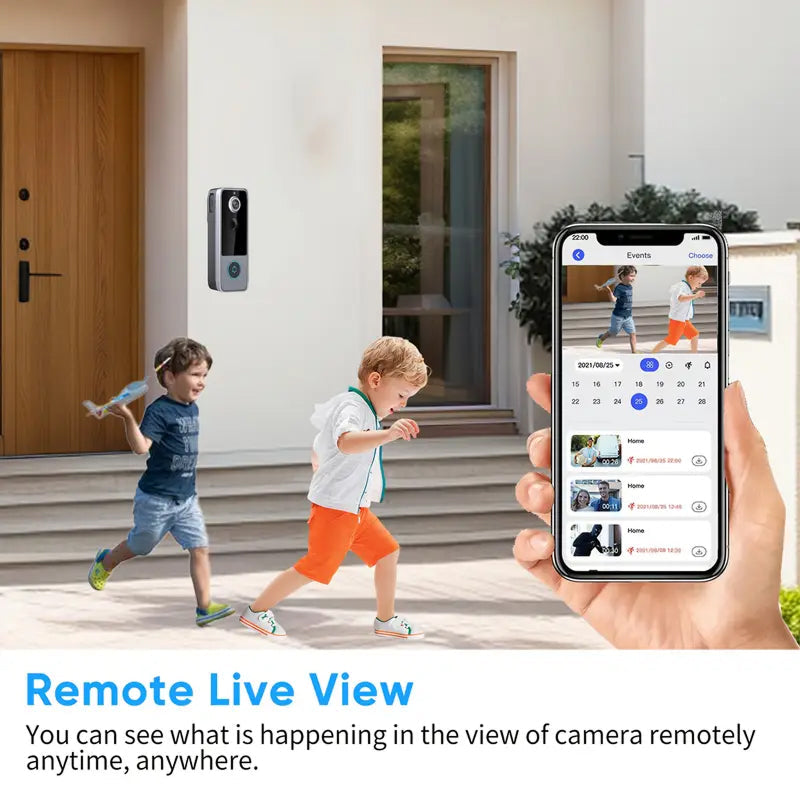 Wireless Video Doorbell with 1080P HD Video and No Monthly Subscription