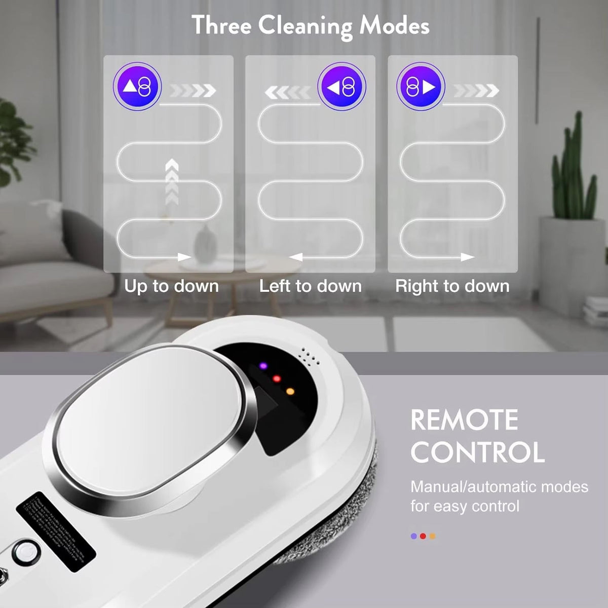 Robot Window Cleaner with 5600Pa Suction and AI Navigation for Streak-Free Glass - Sofitte