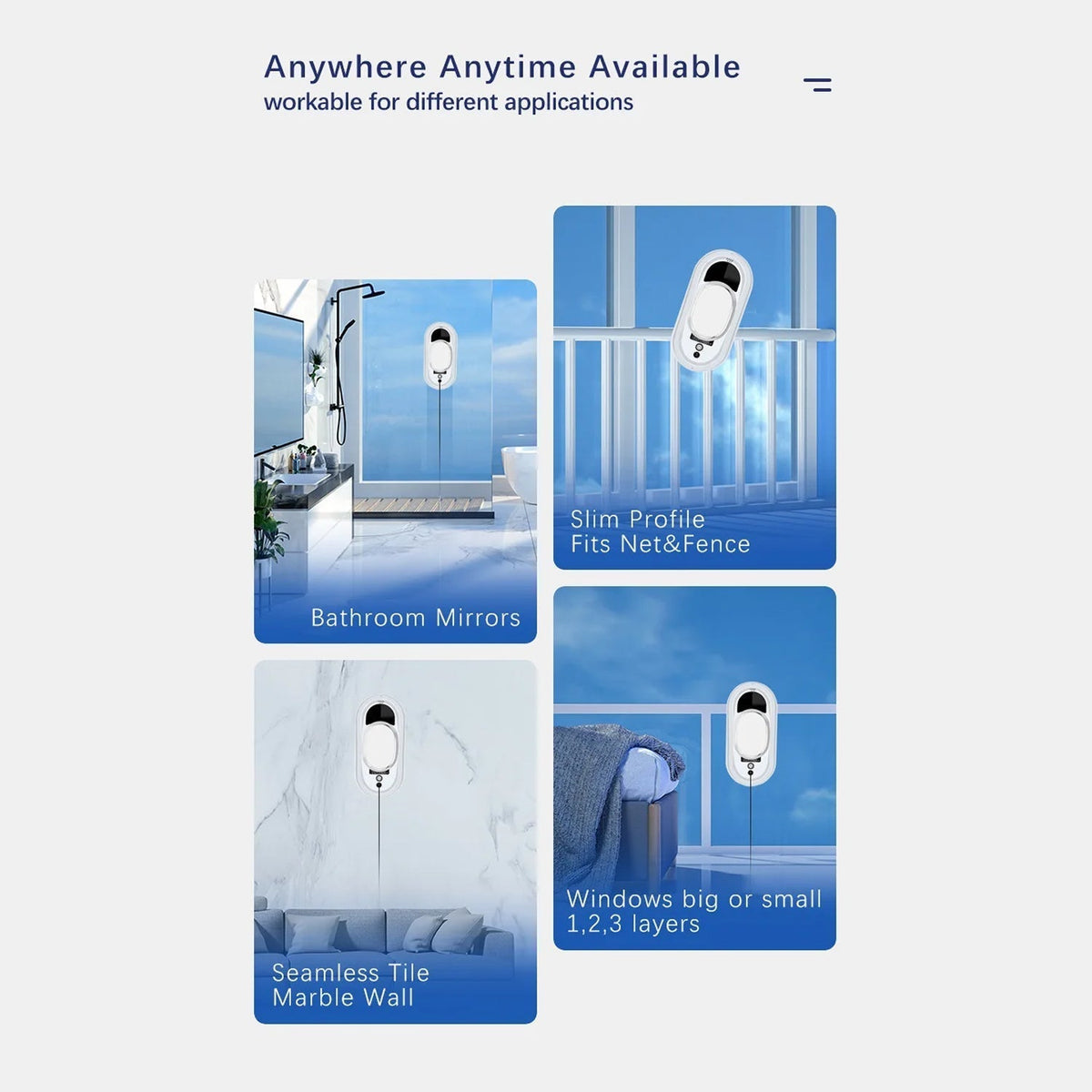 Robot Window Cleaner with 5600Pa Suction and AI Navigation for Streak-Free Glass - Sofitte