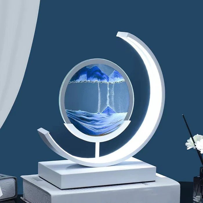 LED Table Lamp with 360° Rotating Sand Art for Bedroom and Living Room