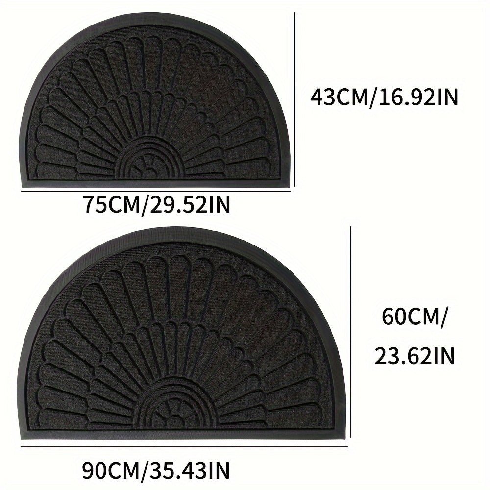 Rubber Half-Round Door Mat with Non-Slip Design for Indoor and Outdoor Use - Sofitte