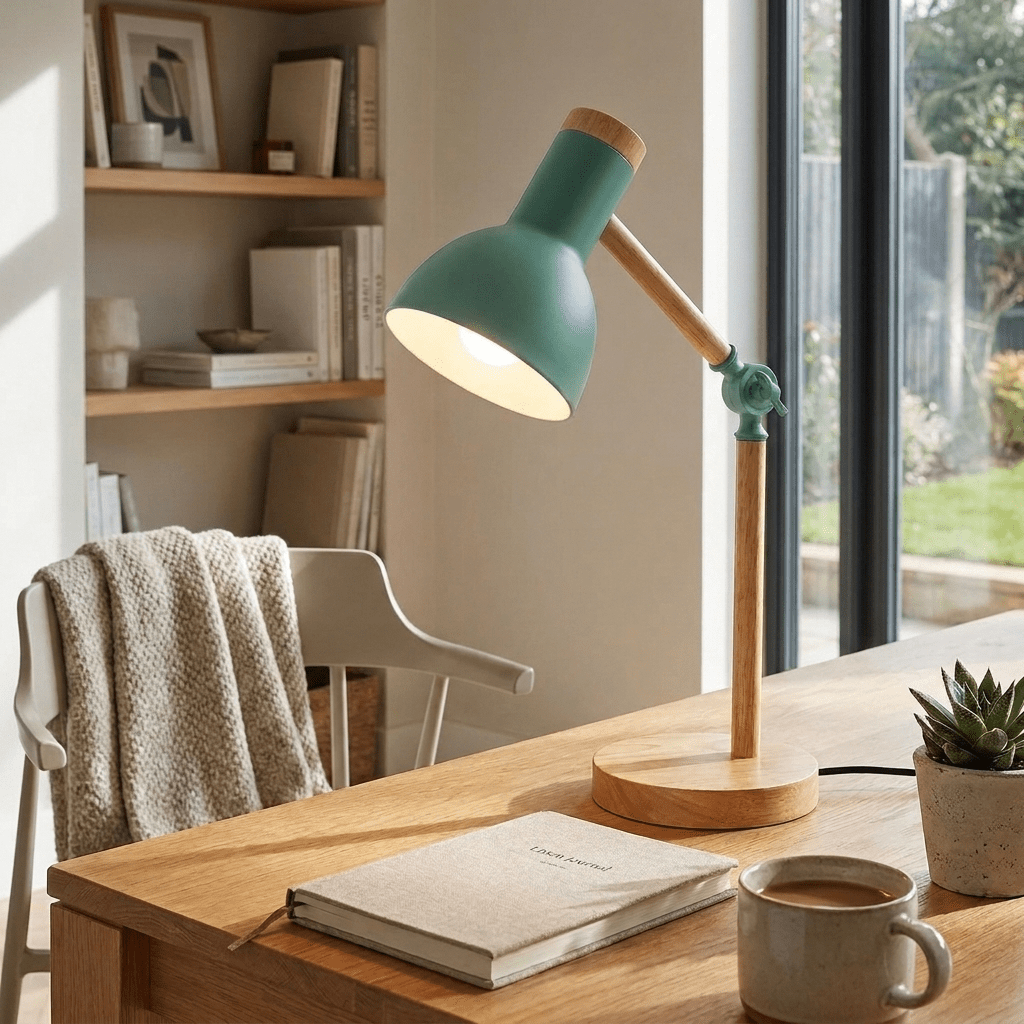 Scandinavian Wooden Desk Lamp with Adjustable Foldable Design for Home Office and Bedside - Sofitte