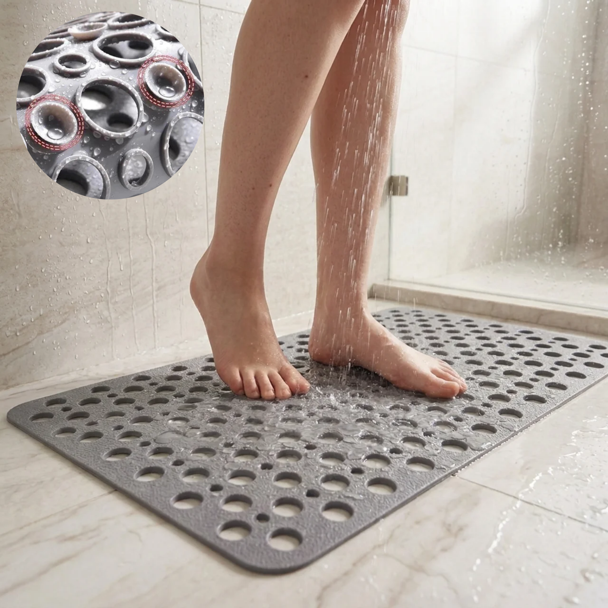 Antislip Shower Mat with Hygienic Protection for Bathroom Safety and Comfort