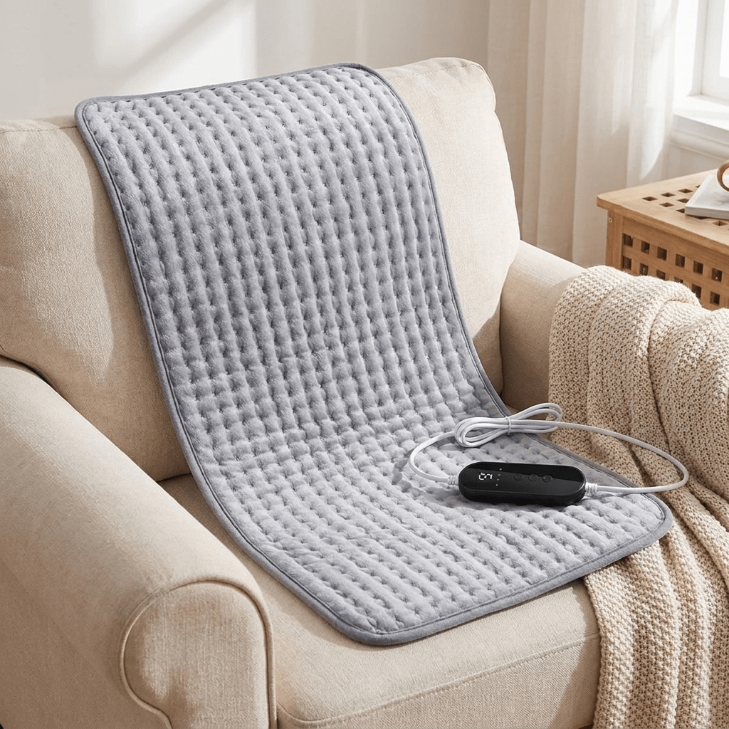 Soft Heating Pad with Nine Adjustable Heat Levels and Auto Timer for Muscle Relief - Sofitte