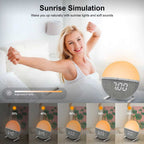 Sunrise Alarm Clock with RGB Mood Lighting and Nature Sounds for Gentle Wake-Up - Sofitte