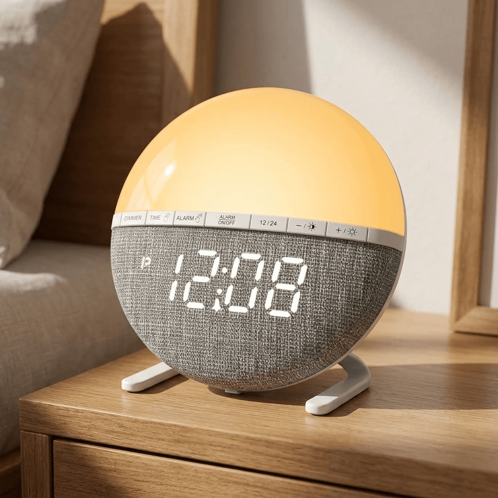 Sunrise Alarm Clock with RGB Mood Lighting and Nature Sounds for Gentle Wake-Up - Sofitte