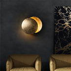 Modern LED Wall Sconce with Moon-Inspired Halo Light for Bedroom, Hallway and Living Room