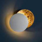 Modern LED Wall Sconce with Moon-Inspired Halo Light for Bedroom, Hallway and Living Room