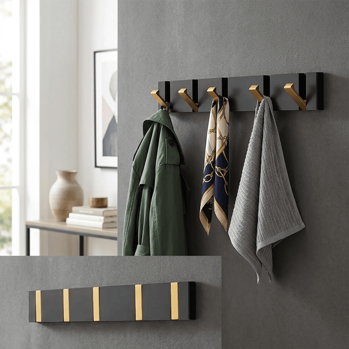 Wall-Mounted Foldable Hook for Coats and Accessories in Stainless Steel - Sofitte