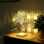 Cordless Crystal Touch Lamp with Adjustable Brightness for Indoor and Outdoor Use