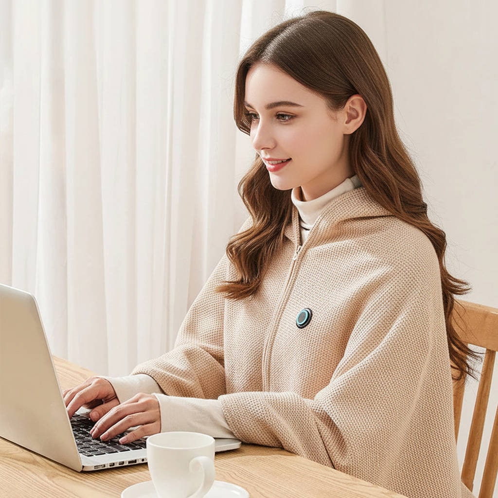 Wearable Heated Blanket with USB Power and Eight Heating Zones for Instant Warmth