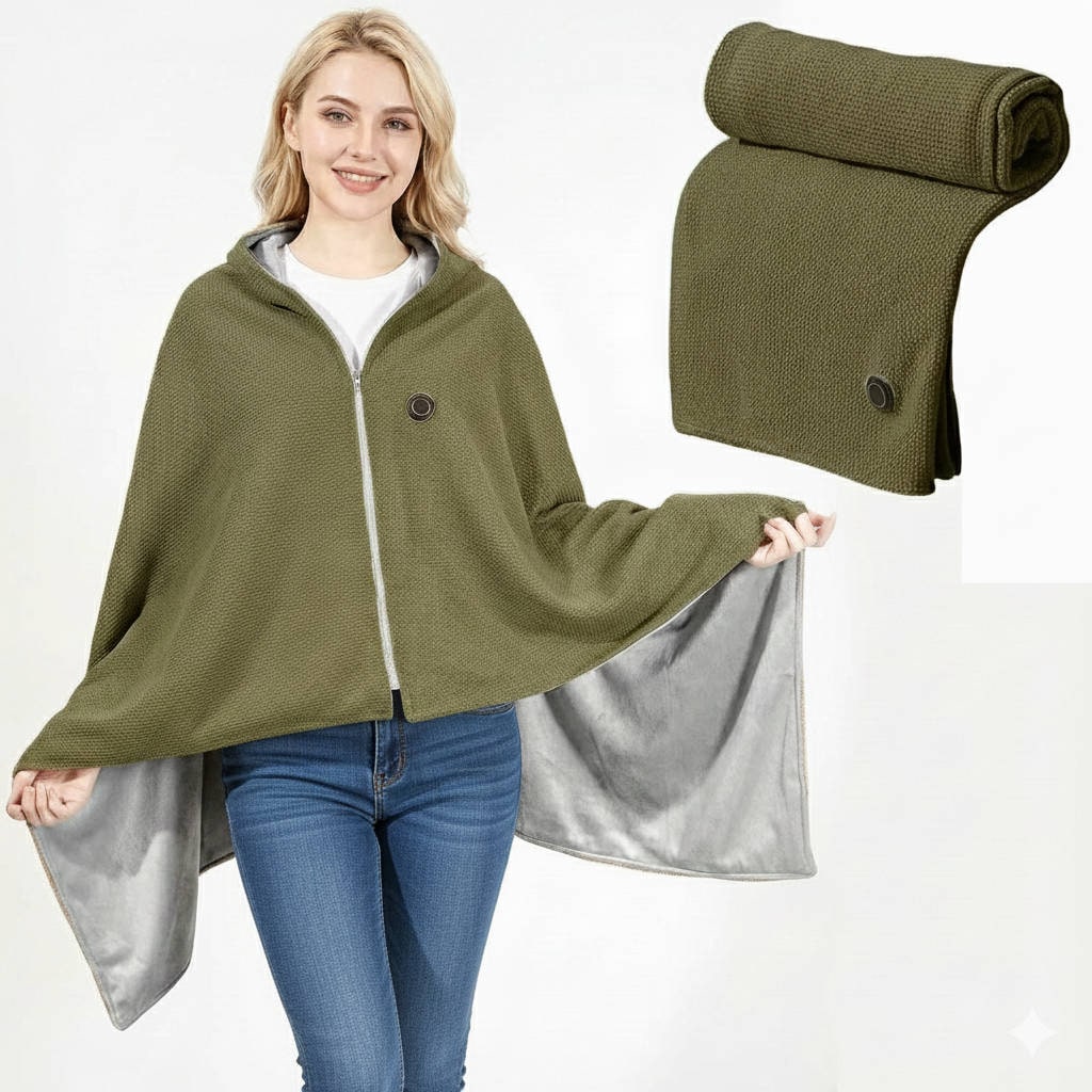 Wearable Heated Blanket with USB Power and Eight Heating Zones for Instant Warmth