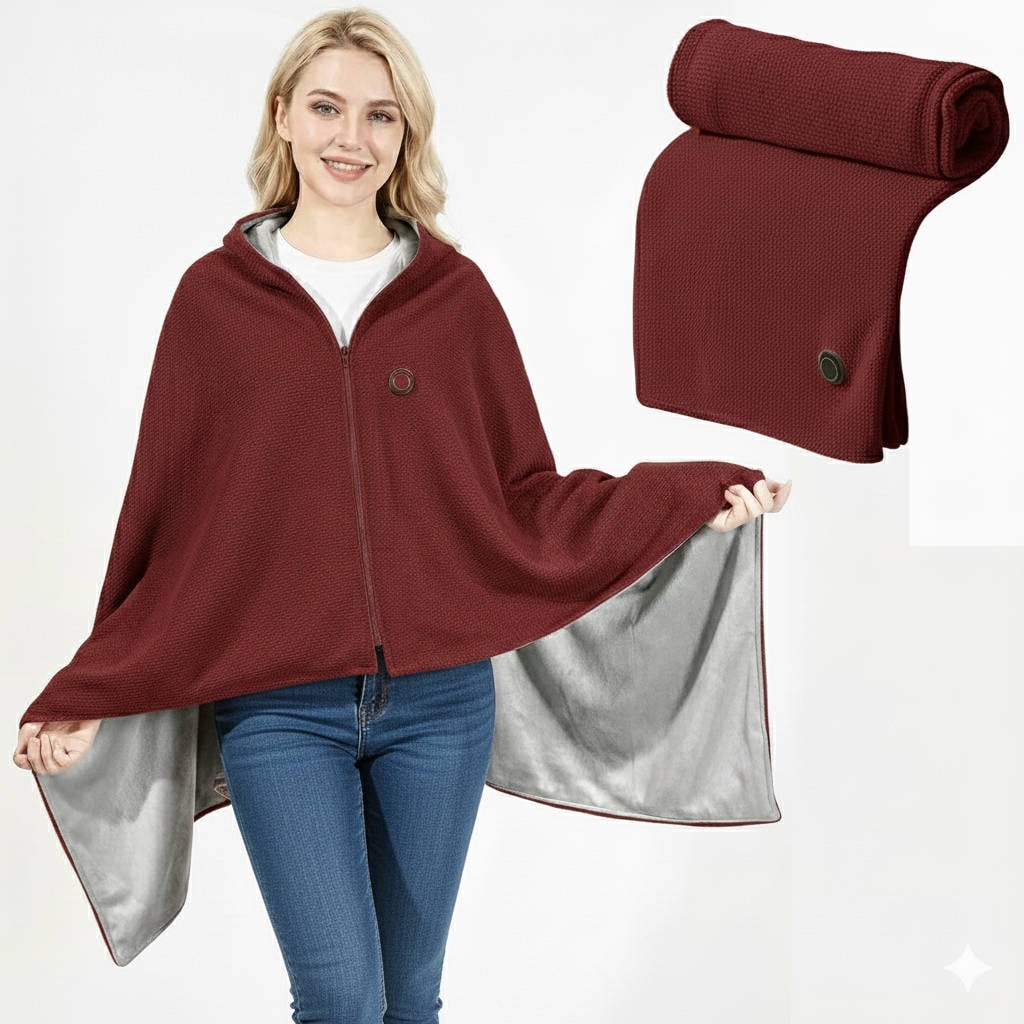 Wearable Heated Blanket with USB Power and Eight Heating Zones for Instant Warmth